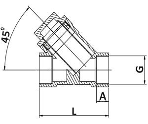 Brass Y-Type Strainer Technical Drawing