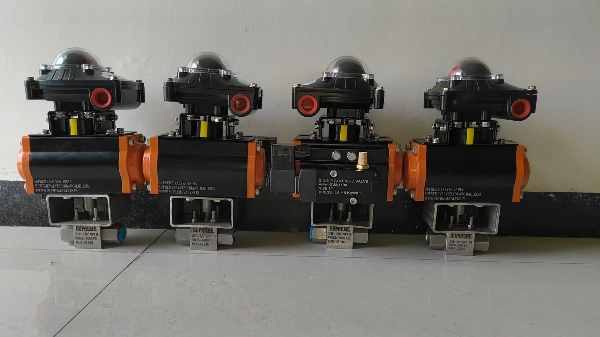 6000 PSI SS316 ball valve with pneumatic actuator