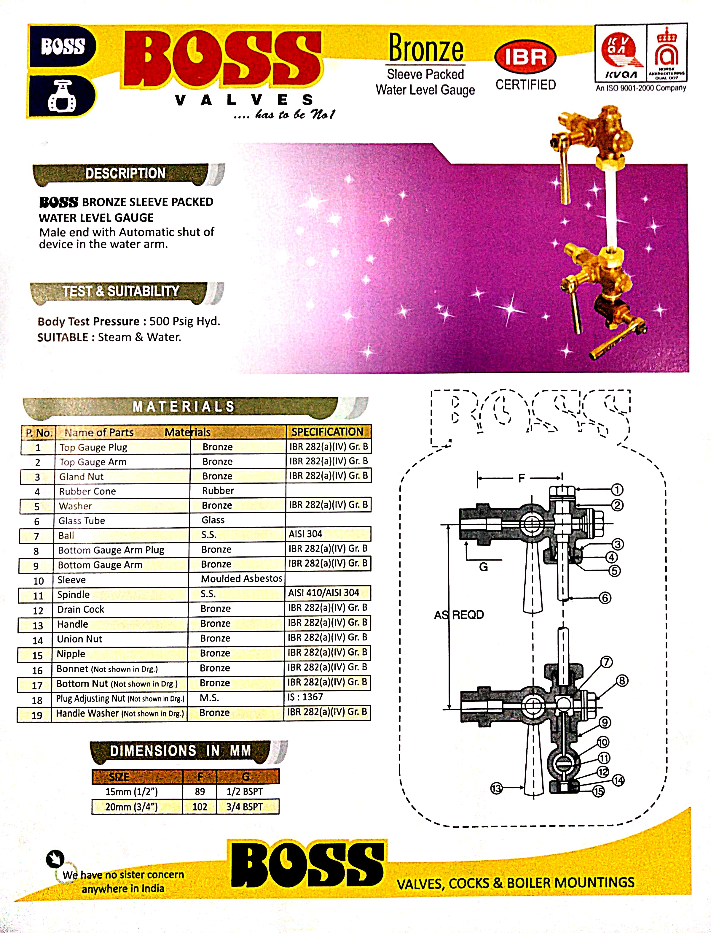 B O S S BOSS VALVE S