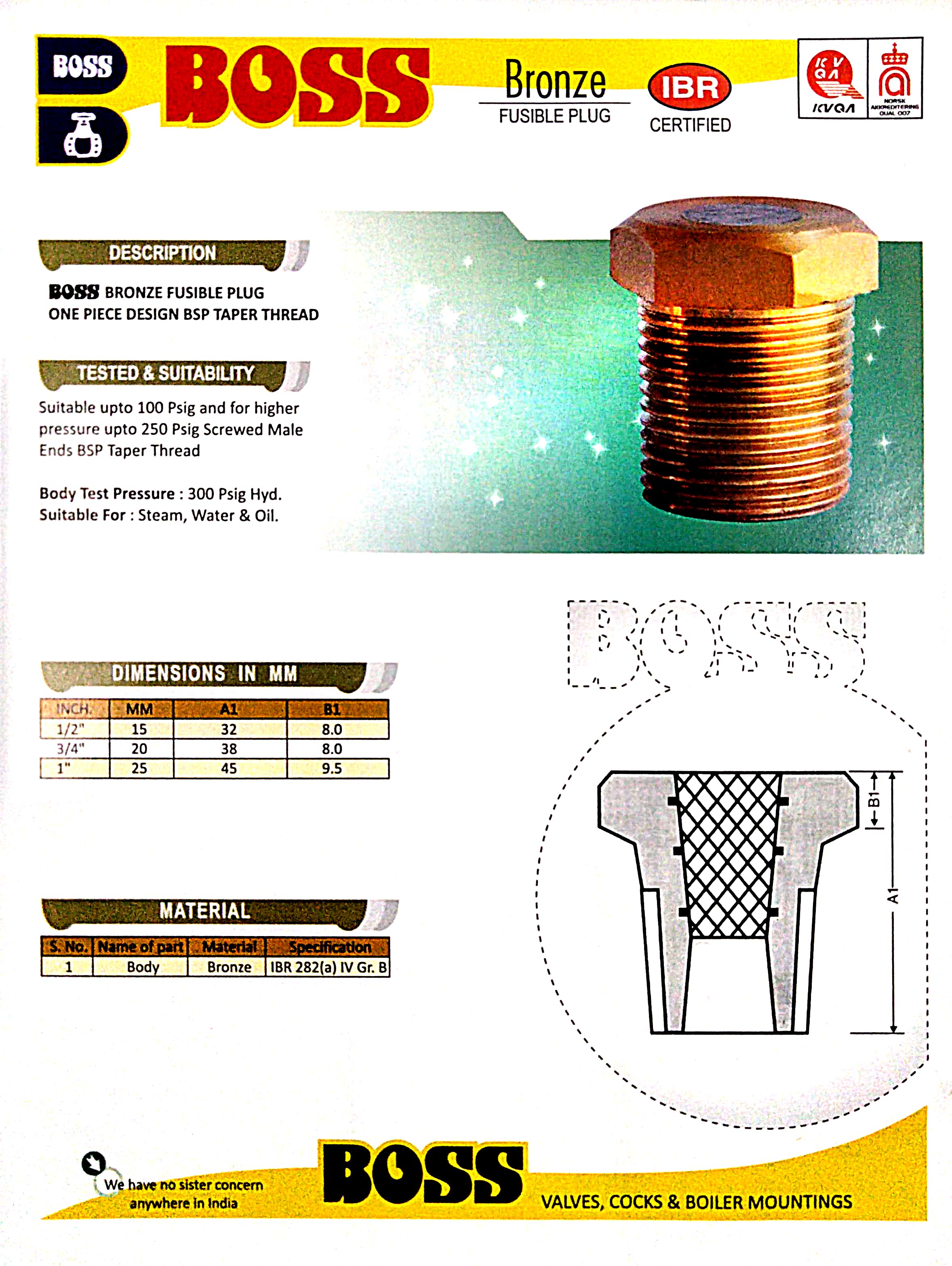 BOSS Bronze  FUSIBLE PLUG