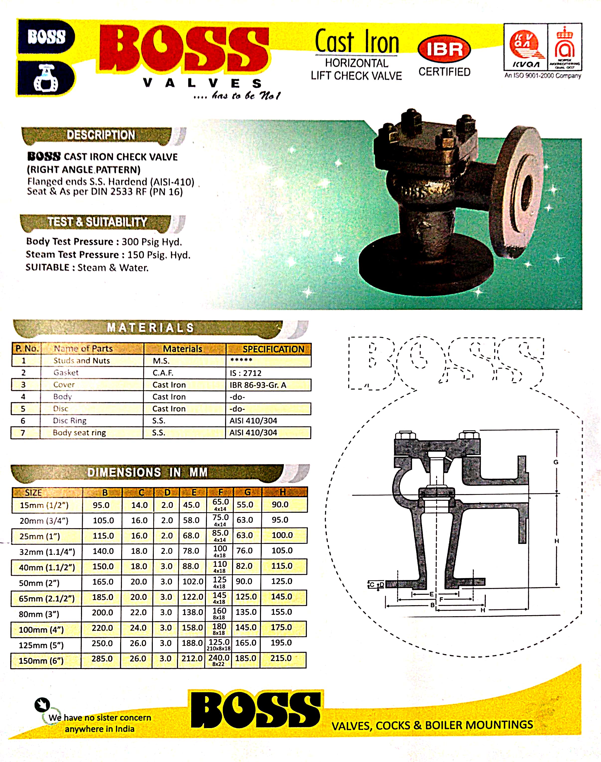 B O S S BOSS VALVE S